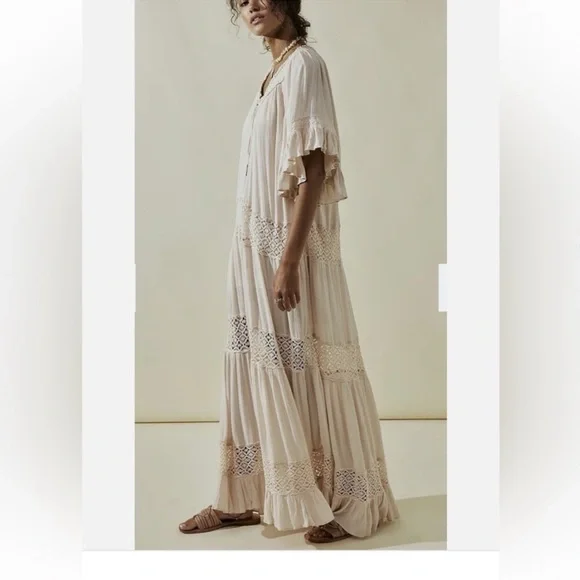 Boho Blush Free People Dream On Maxi Dress - Picture 3 of 11